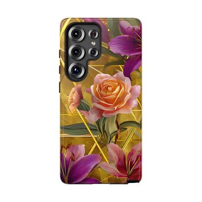 Golden Bloom Elegance Tough Floral Case - [HaveITcased]