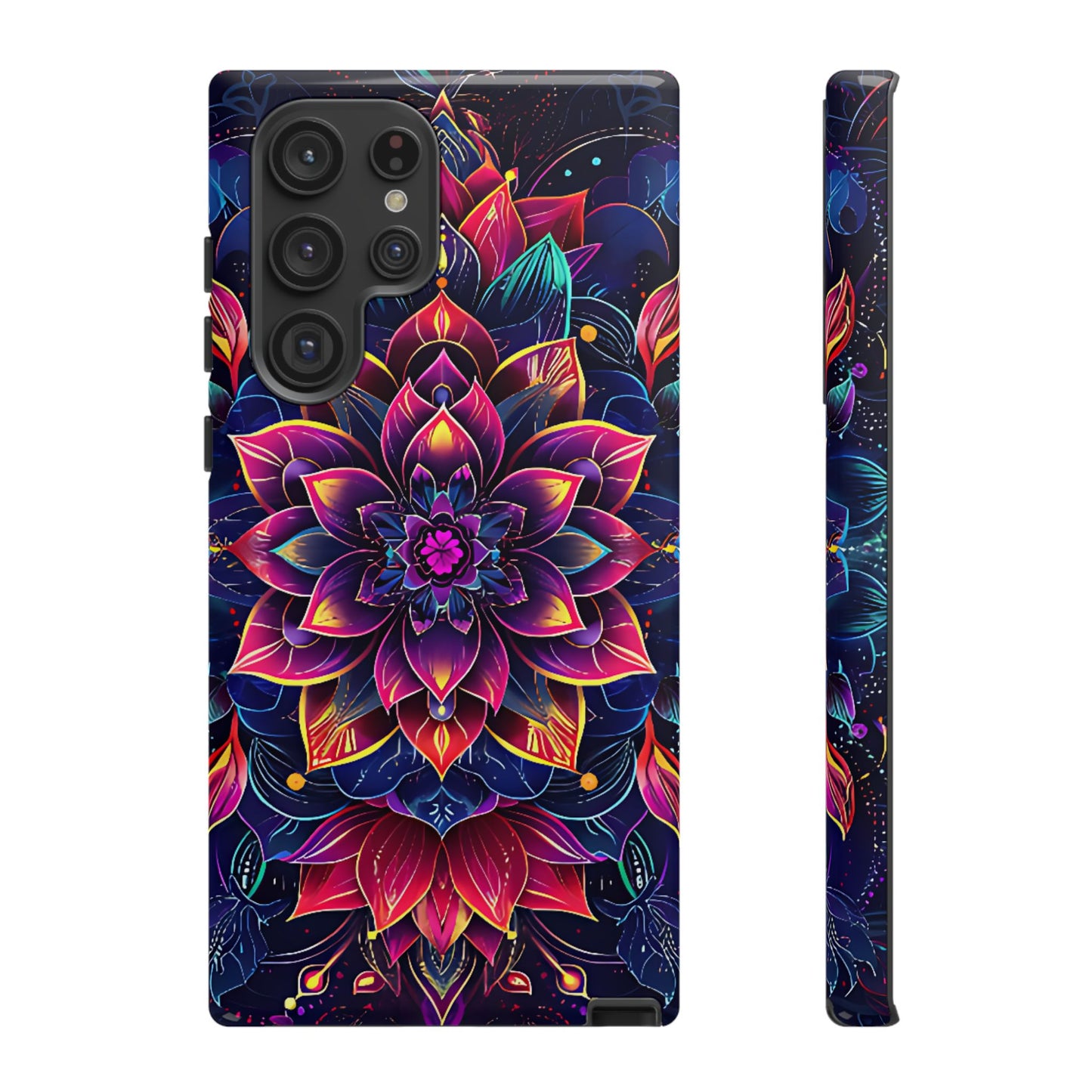 Luminous Lotus Bloom Floral Mandala Pattern Tough Phone Case Cover - [HaveITcased]