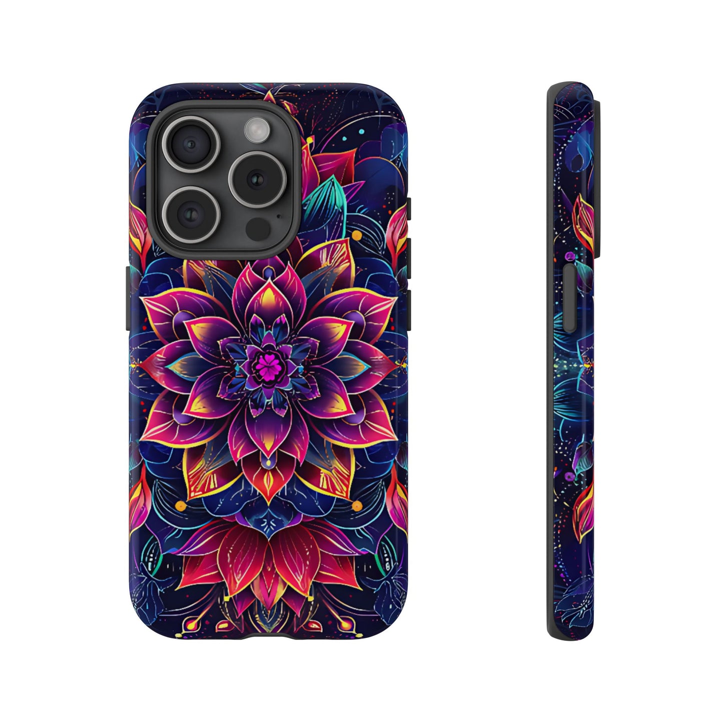 Luminous Lotus Bloom Floral Mandala Pattern Tough Phone Case Cover - [HaveITcased]