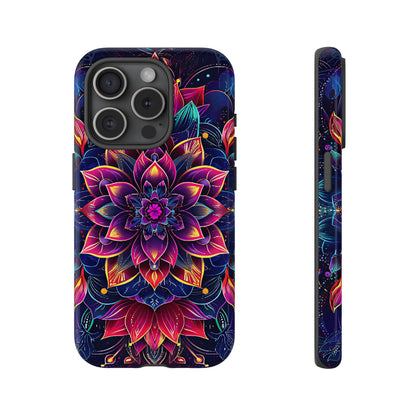 Luminous Lotus Bloom Floral Mandala Pattern Tough Phone Case Cover - [HaveITcased]