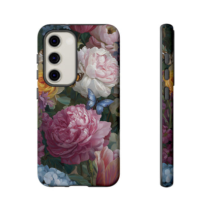 Vintage Peony & Butterfly Tough Floral Phone Case – Protective Slim Cover - [HaveITcased]