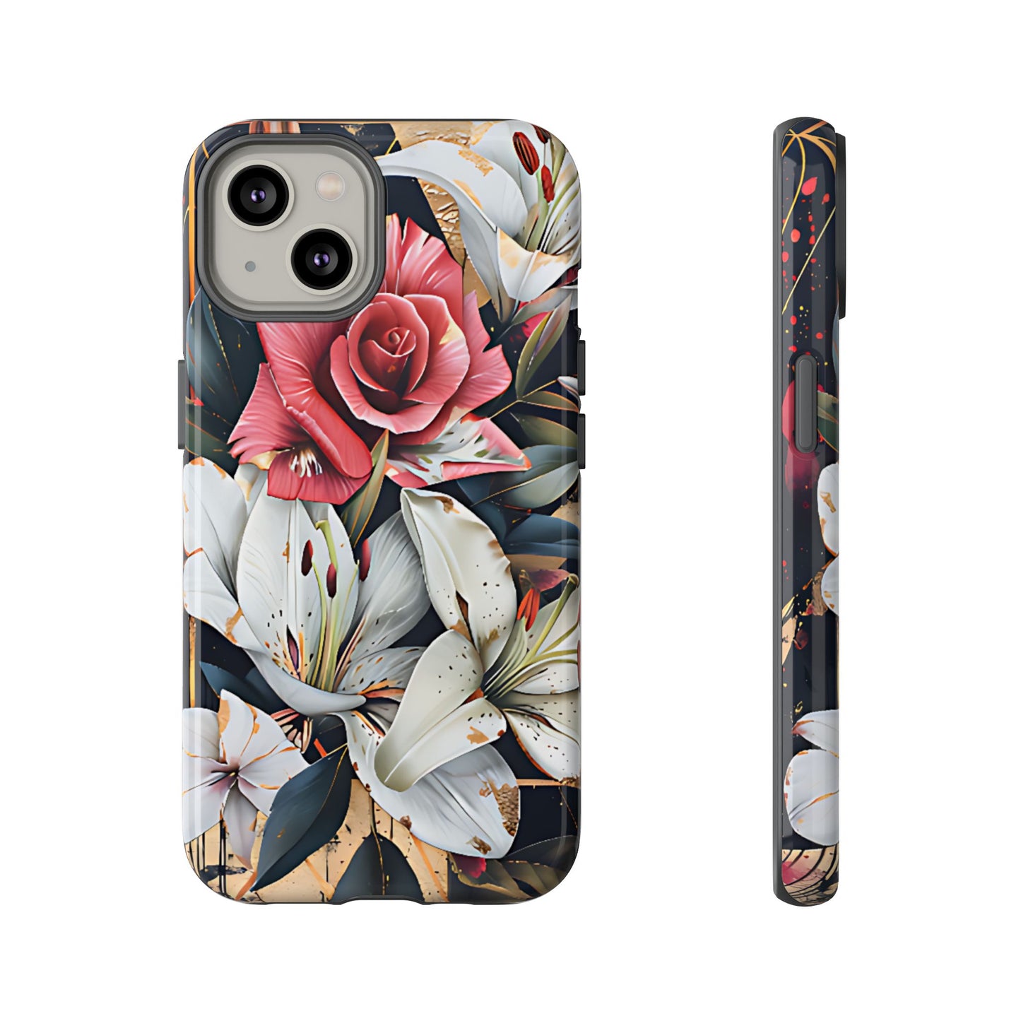 Elegant Floral Design For Phone Case with Red Rose & White Lily Pattern - [HaveITcased]