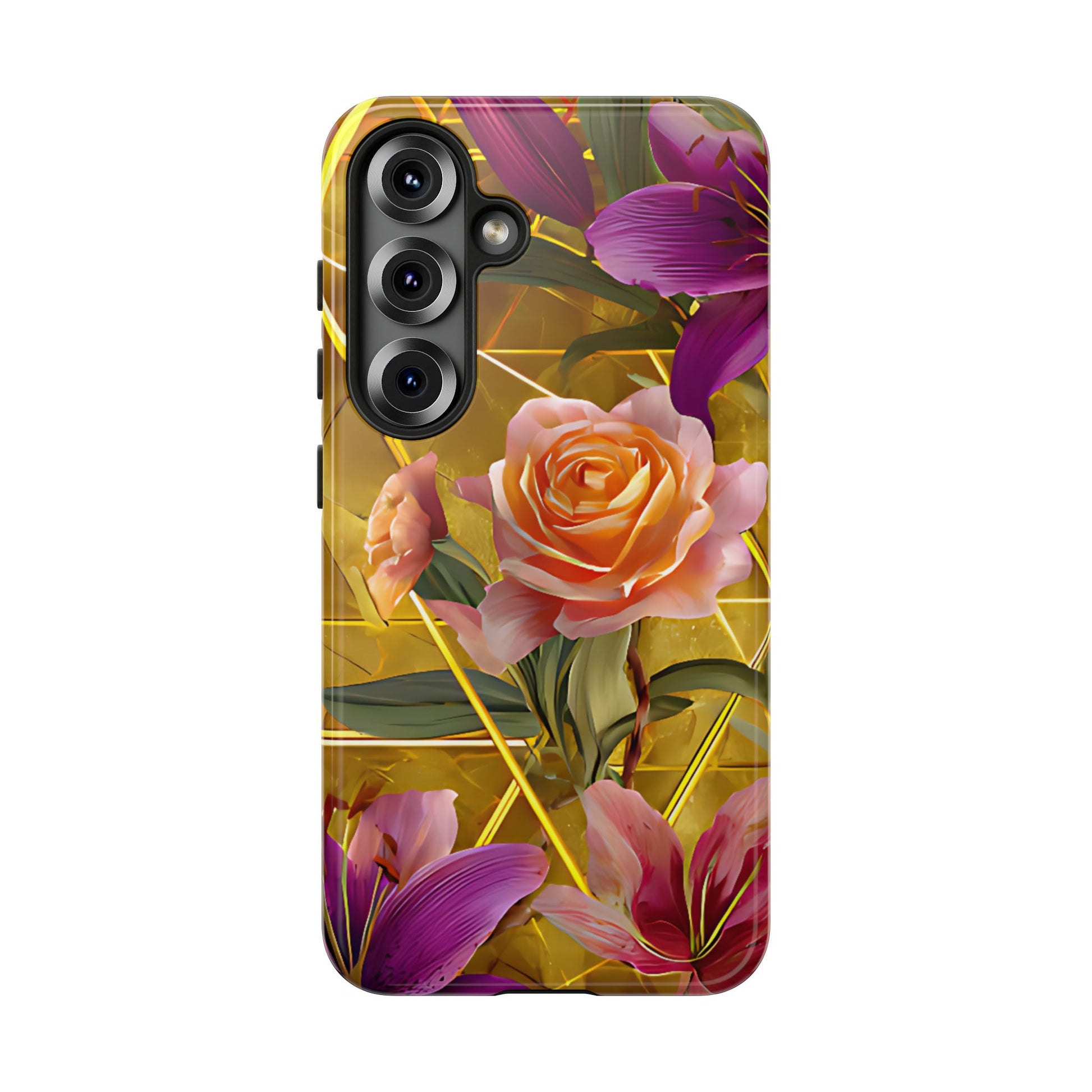 Golden Bloom Elegance Tough Floral Case - [HaveITcased]
