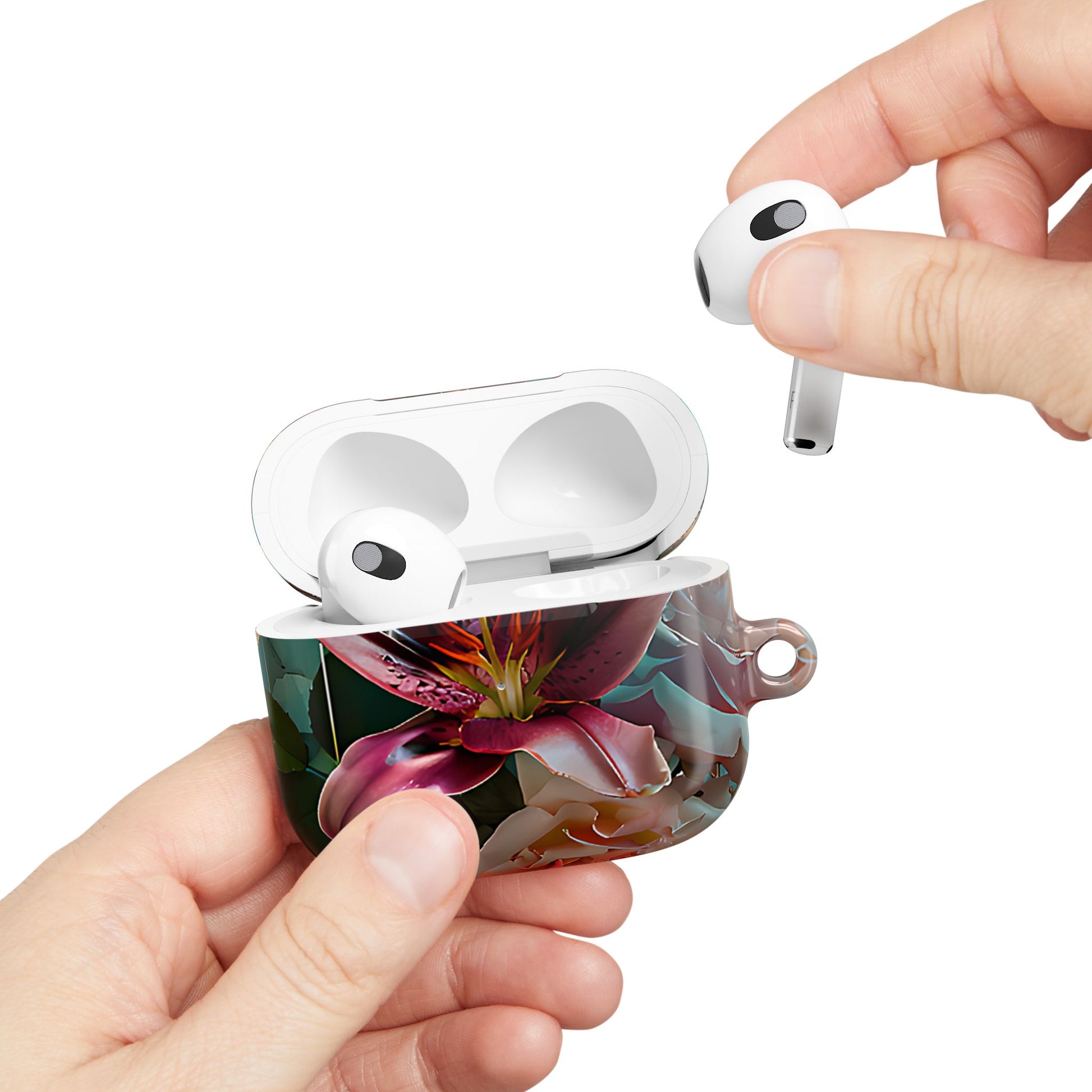Pink Lily & Rose Design Floral AirPod Case - [HaveITcased]