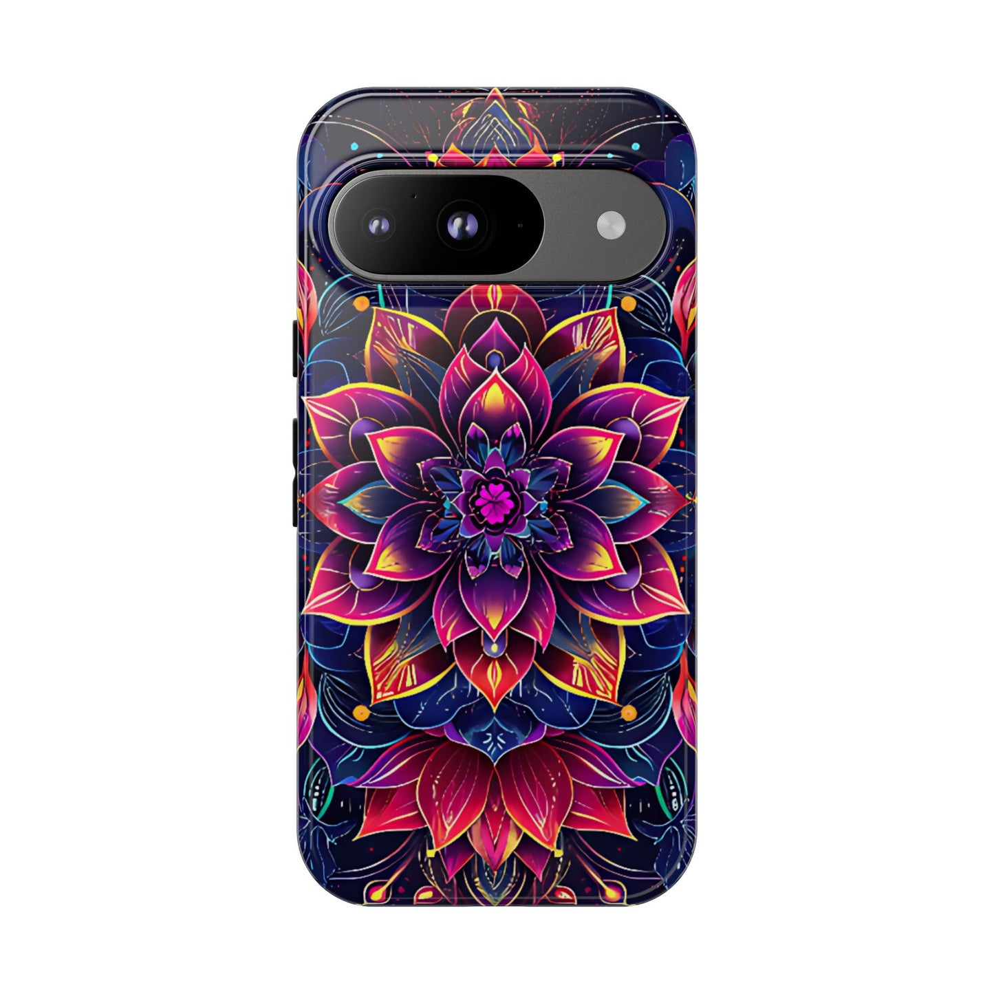 Luminous Lotus Bloom Floral Mandala Pattern Tough Phone Case Cover - [HaveITcased]