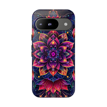 Luminous Lotus Bloom Floral Mandala Pattern Tough Phone Case Cover - [HaveITcased]