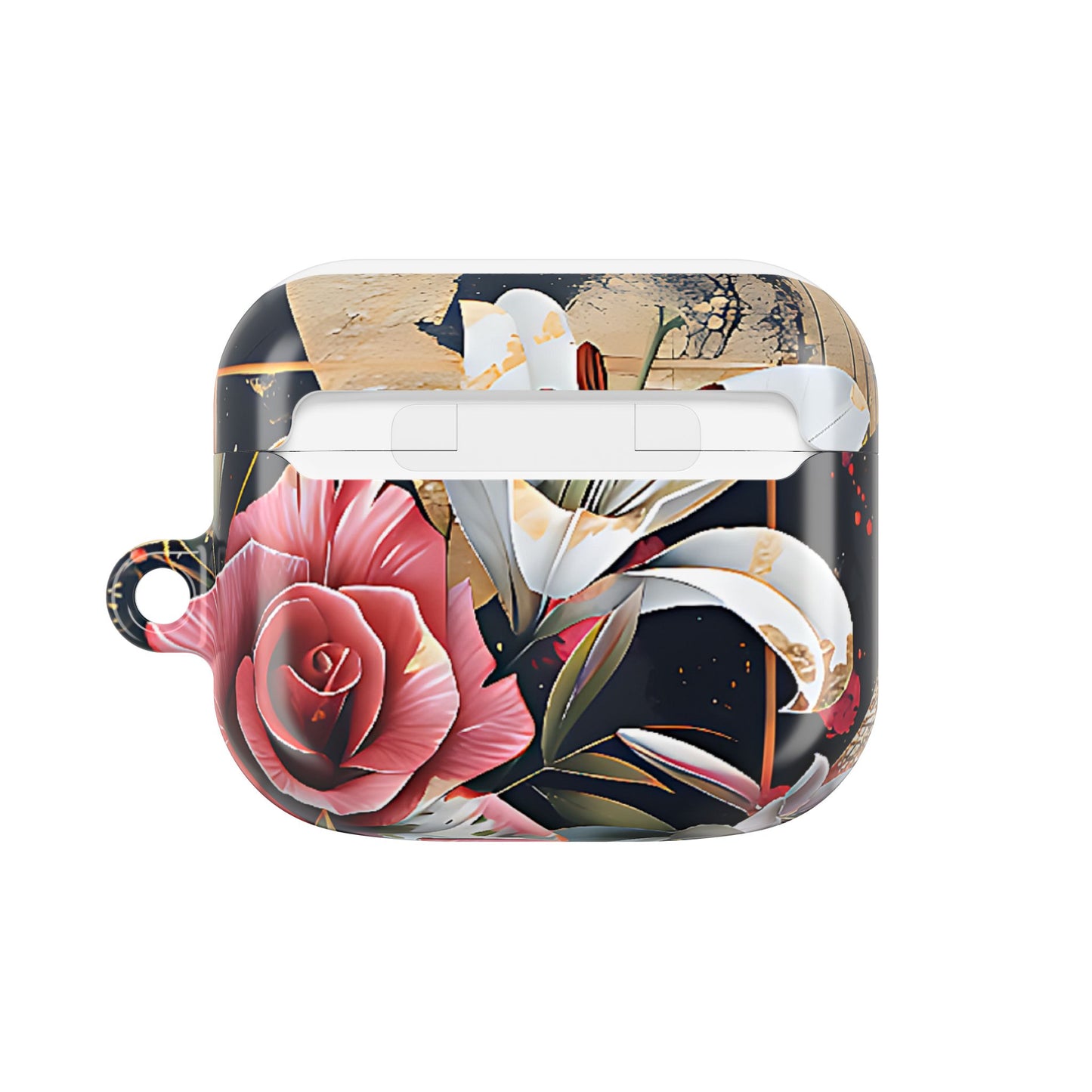 Elegant Floral Design For AirPod Case with Red Rose & White Lily Pattern - [HaveITcased]