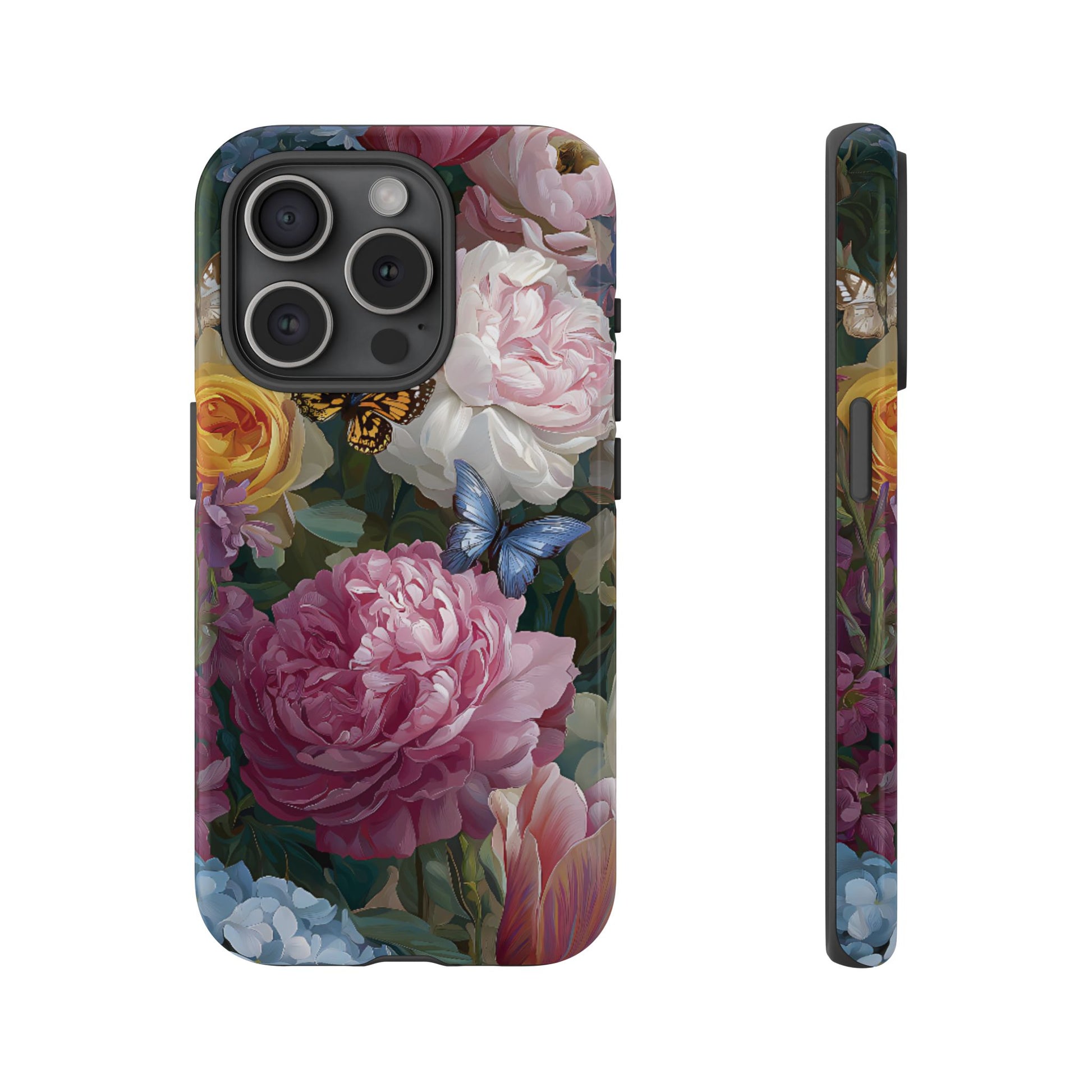 Vintage Peony & Butterfly Tough Floral Phone Case – Protective Slim Cover - [HaveITcased]