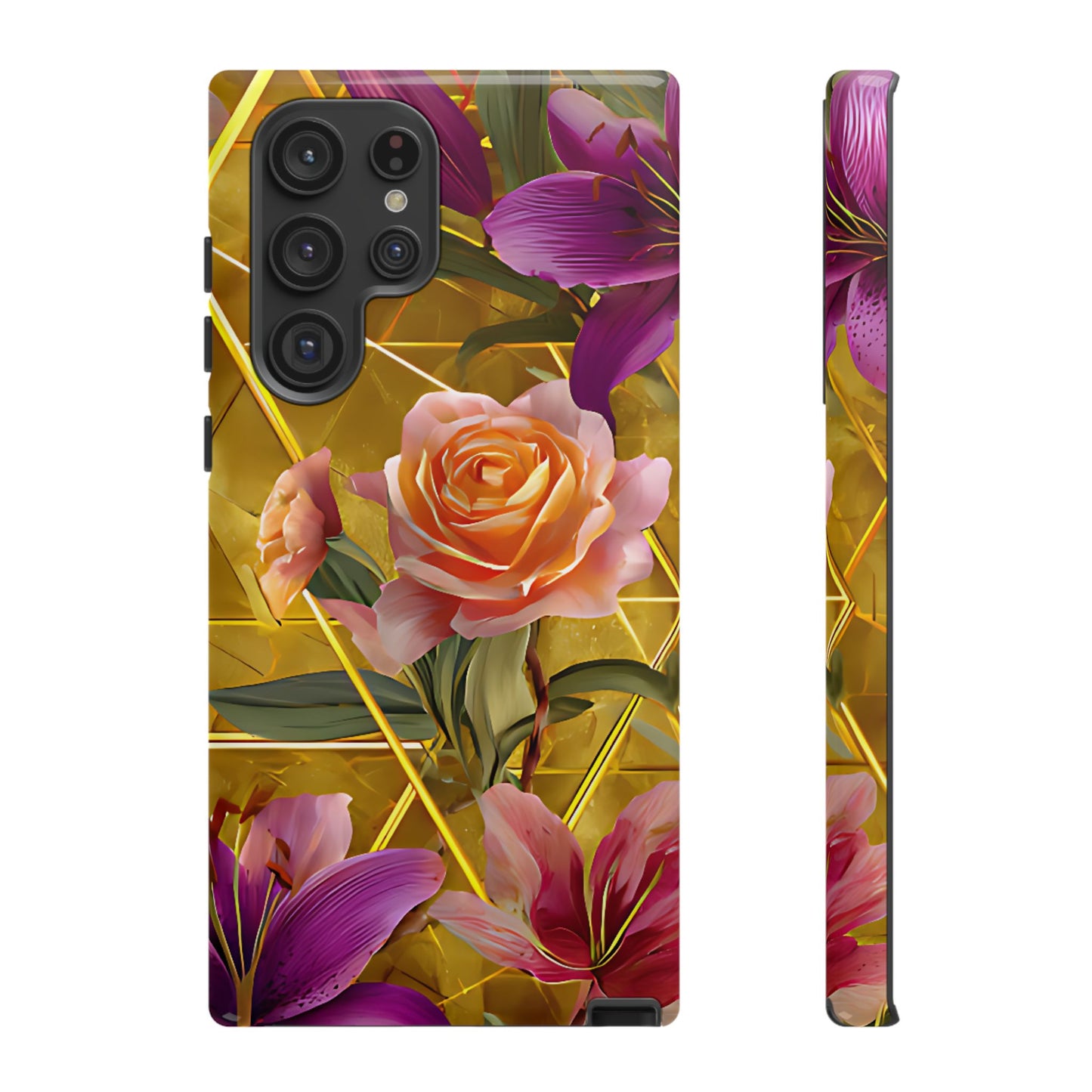 Golden Bloom Elegance Tough Floral Case - [HaveITcased]