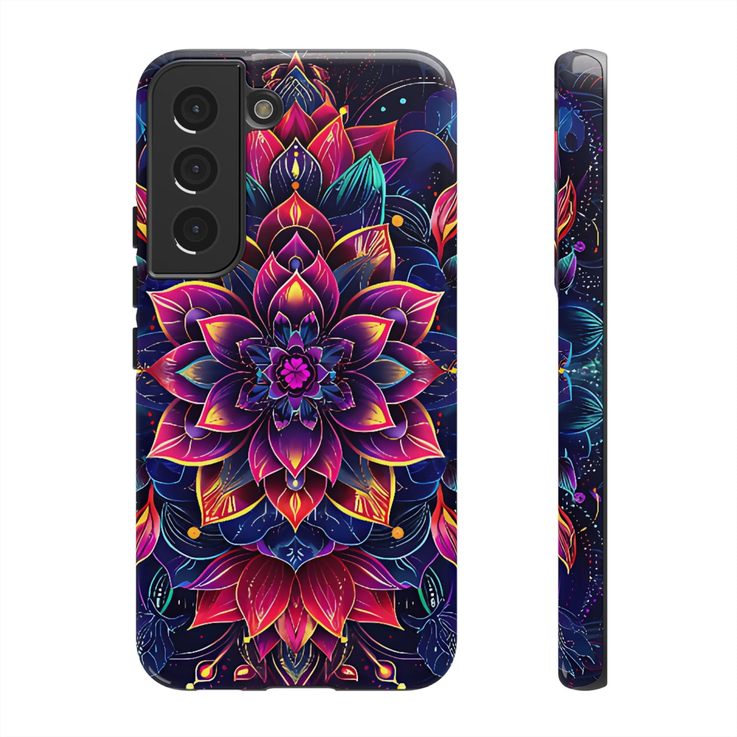 Luminous Lotus Bloom Floral Mandala Pattern Tough Phone Case Cover - [HaveITcased]