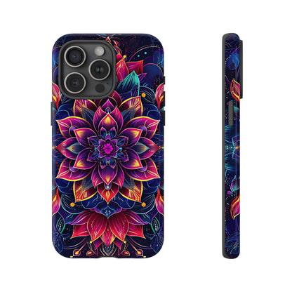 Luminous Lotus Bloom Floral Mandala Pattern Tough Phone Case Cover - [HaveITcased]