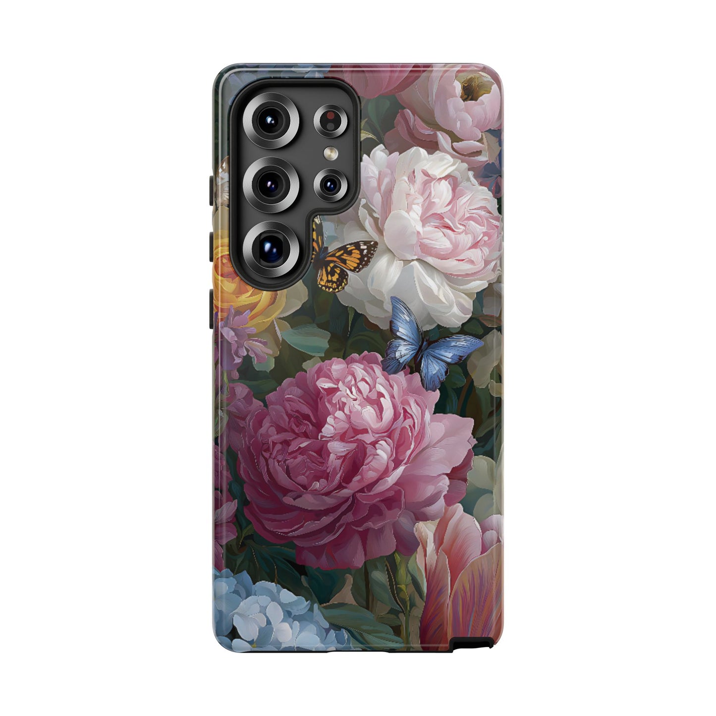 Vintage Peony & Butterfly Tough Floral Phone Case – Protective Slim Cover - [HaveITcased]