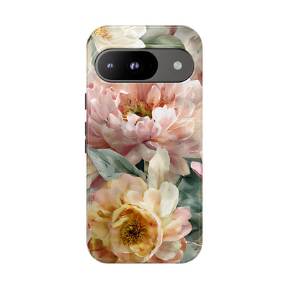 Peony Blossom Floral Phone Tough Case for iPhone, Samsung – Elegant Protective Cover with Pastel Flower - [HaveITcased]