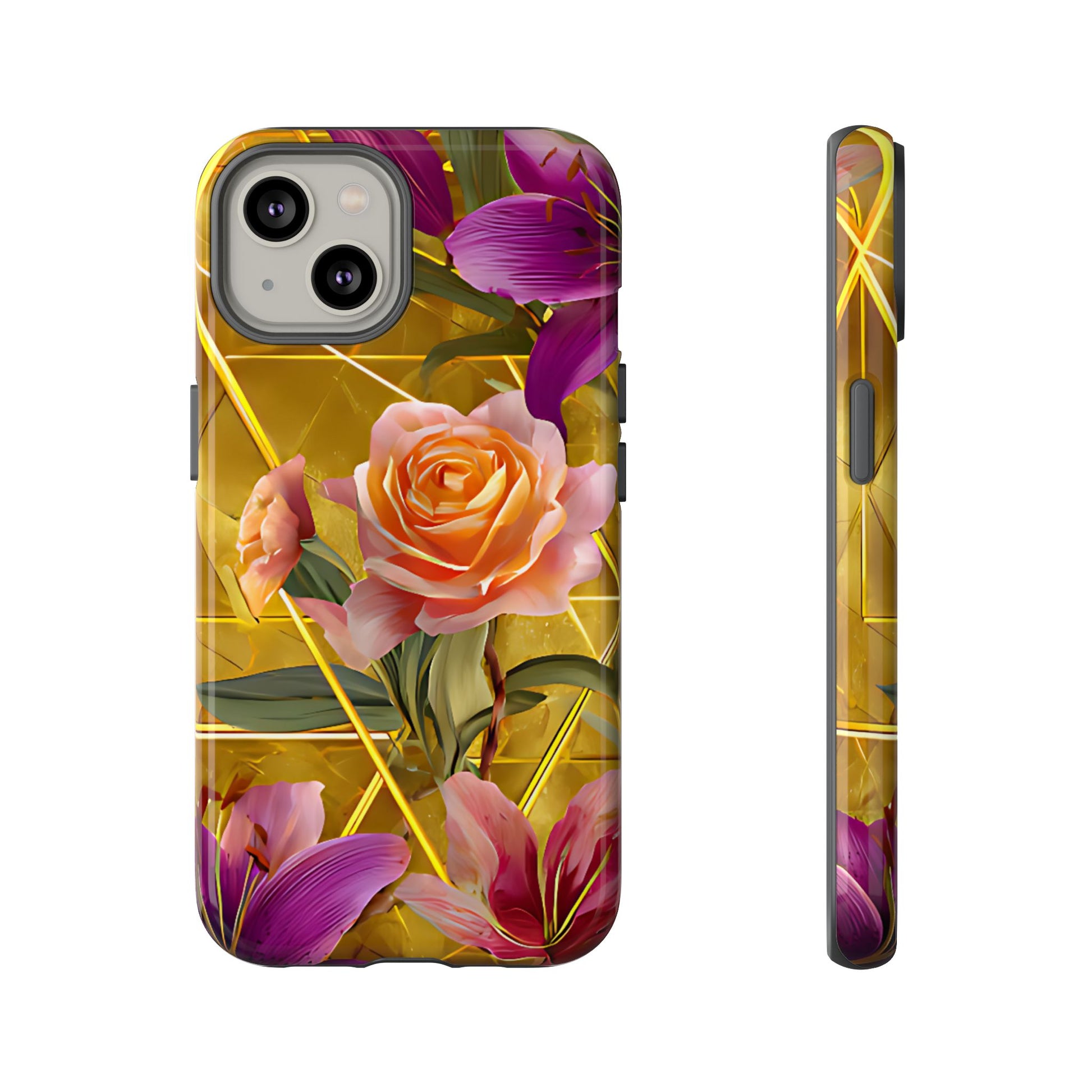Golden Bloom Elegance Tough Floral Case - [HaveITcased]