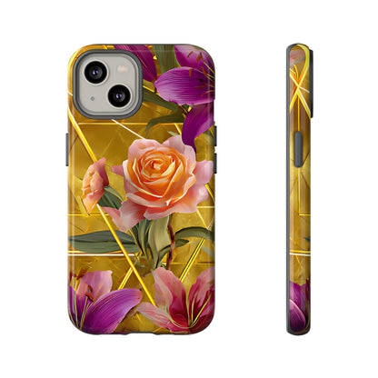 Golden Bloom Elegance Tough Floral Case - [HaveITcased]