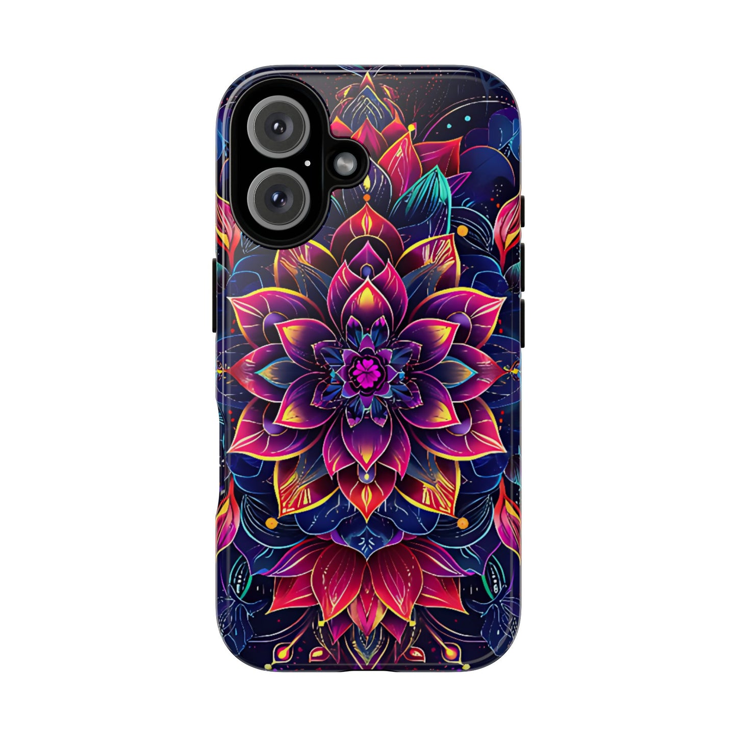 Luminous Lotus Bloom Floral Mandala Pattern Tough Phone Case Cover - [HaveITcased]