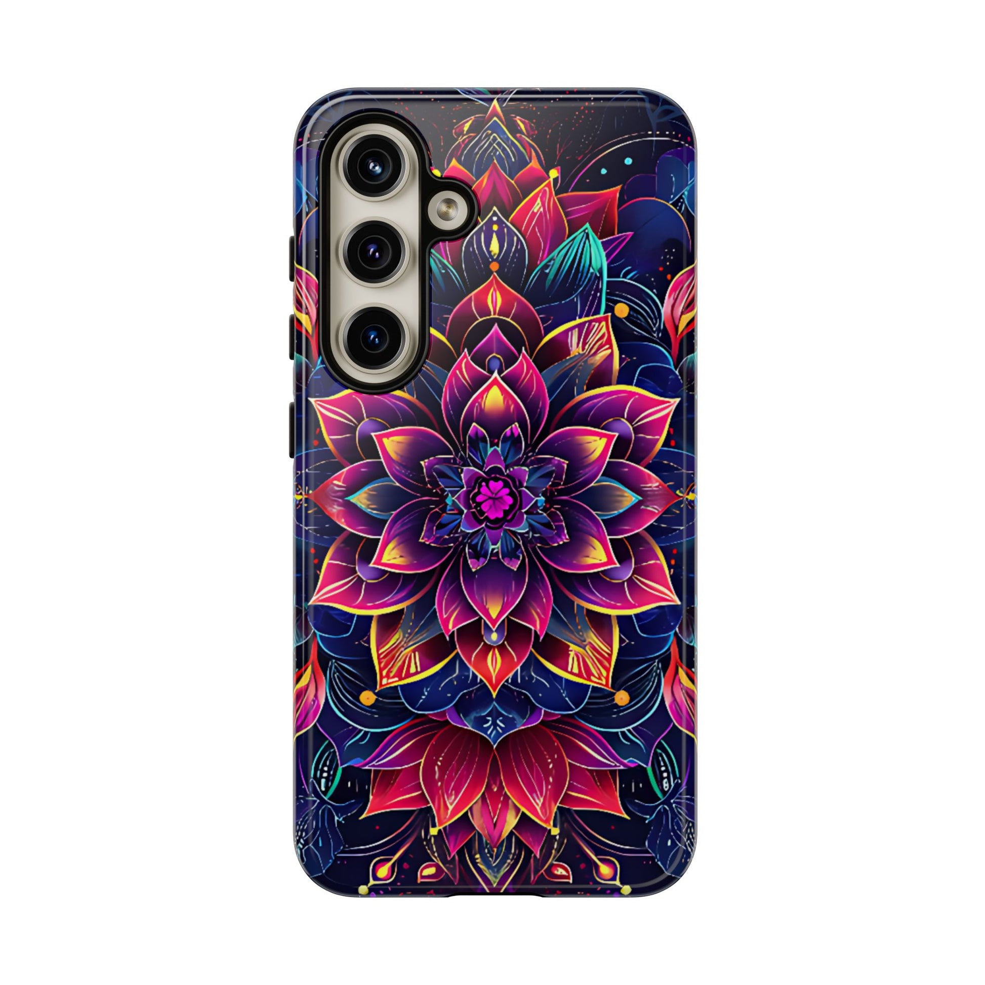 Luminous Lotus Bloom Floral Mandala Pattern Tough Phone Case Cover - [HaveITcased]
