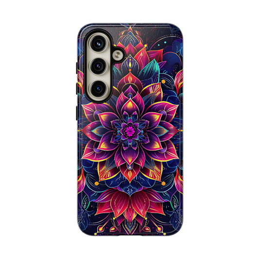 Luminous Lotus Bloom Floral Mandala Pattern Tough Phone Case Cover - [HaveITcased]