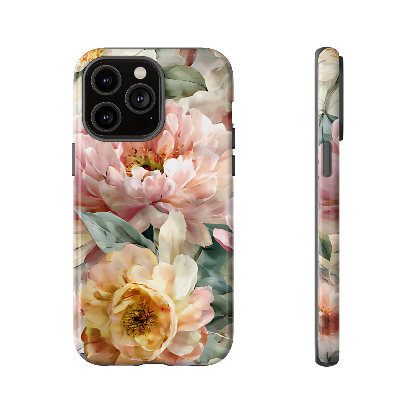 Peony Blossom Floral Phone Tough Case for iPhone, Samsung – Elegant Protective Cover with Pastel Flower - [HaveITcased]
