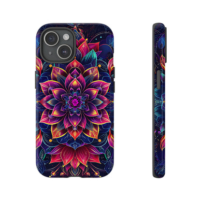 Luminous Lotus Bloom Floral Mandala Pattern Tough Phone Case Cover - [HaveITcased]