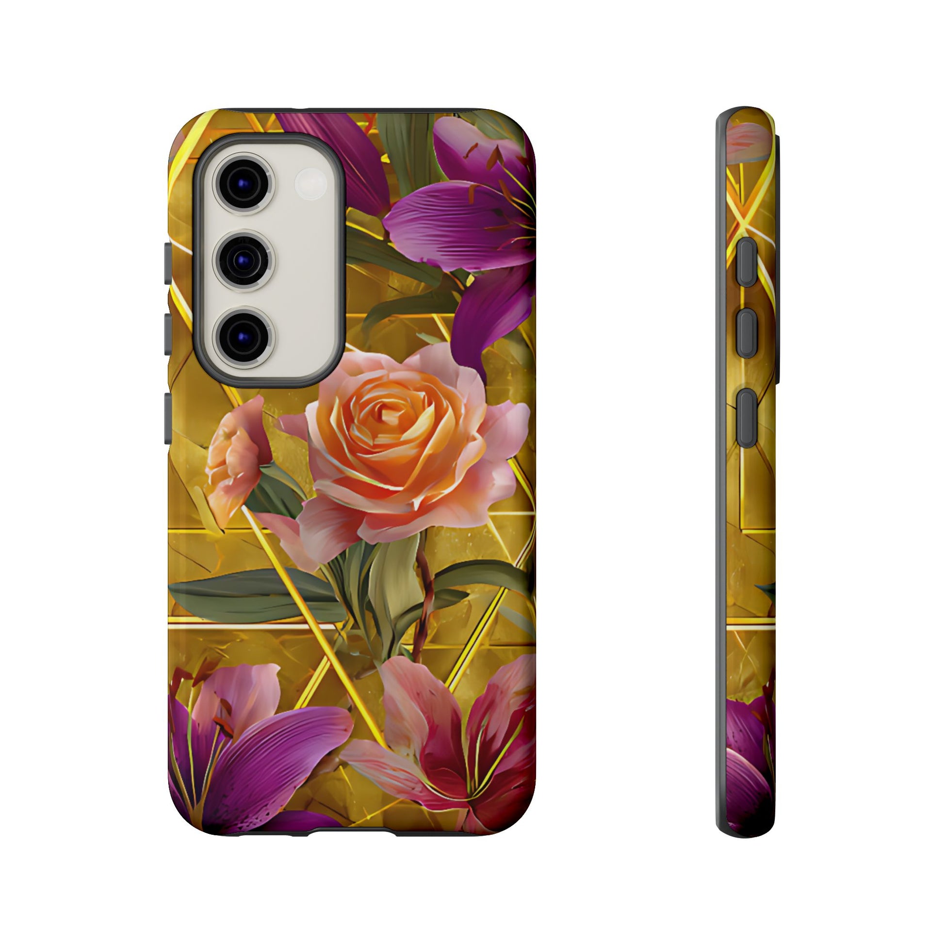 Golden Bloom Elegance Tough Floral Case - [HaveITcased]