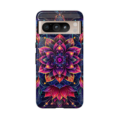 Luminous Lotus Bloom Floral Mandala Pattern Tough Phone Case Cover - [HaveITcased]