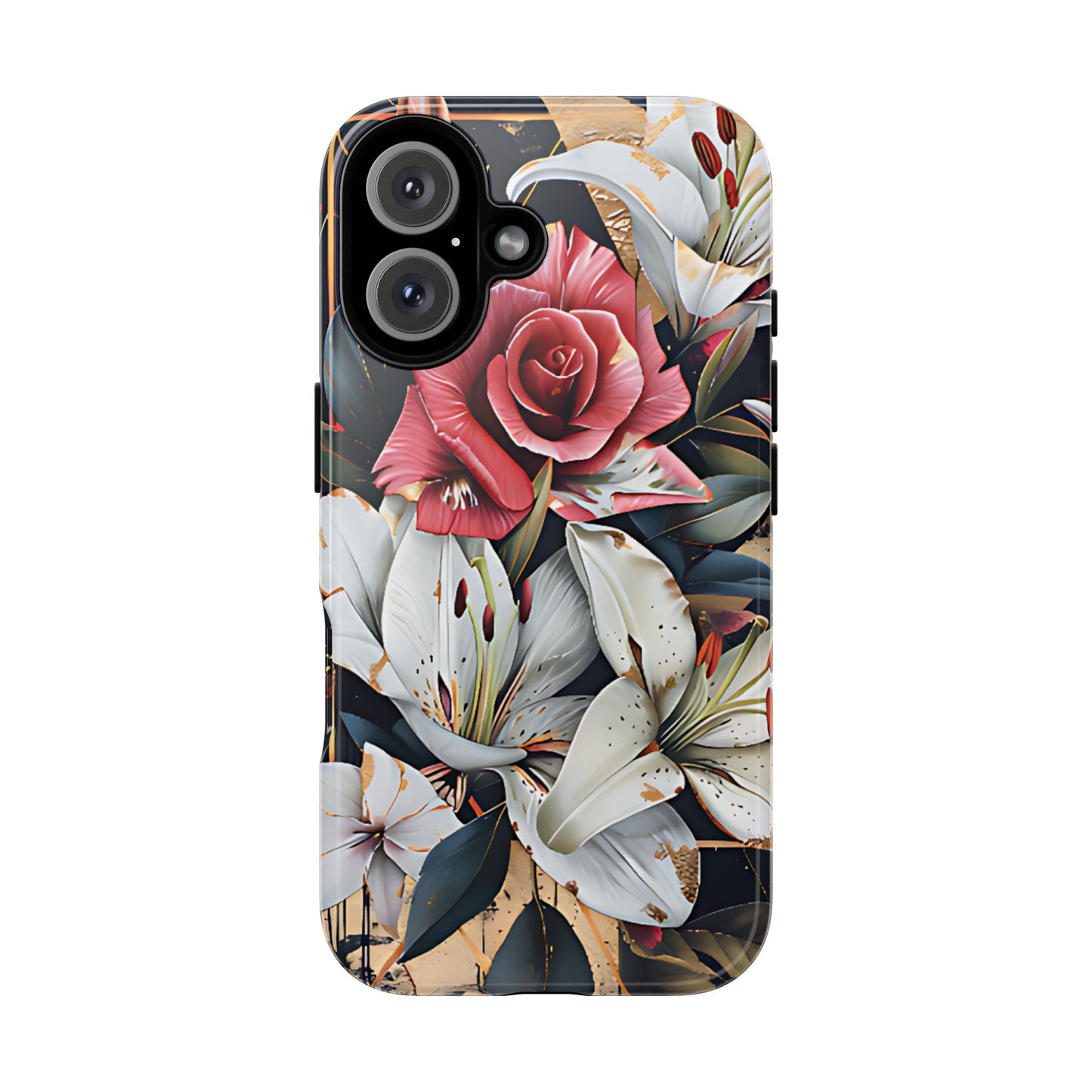 Elegant Floral Design For Phone Case with Red Rose & White Lily Pattern - [HaveITcased]