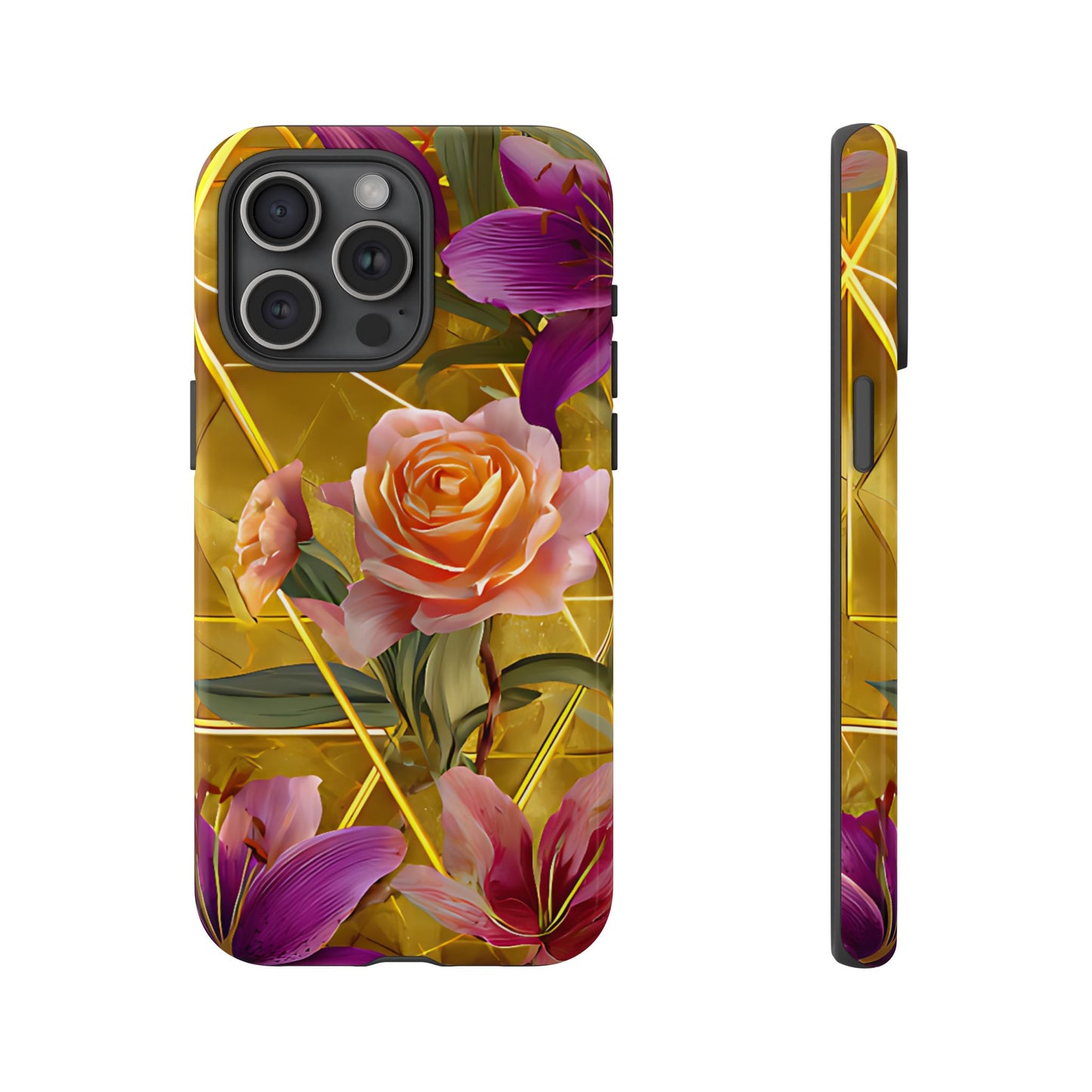 Golden Bloom Elegance Tough Floral Case - [HaveITcased]