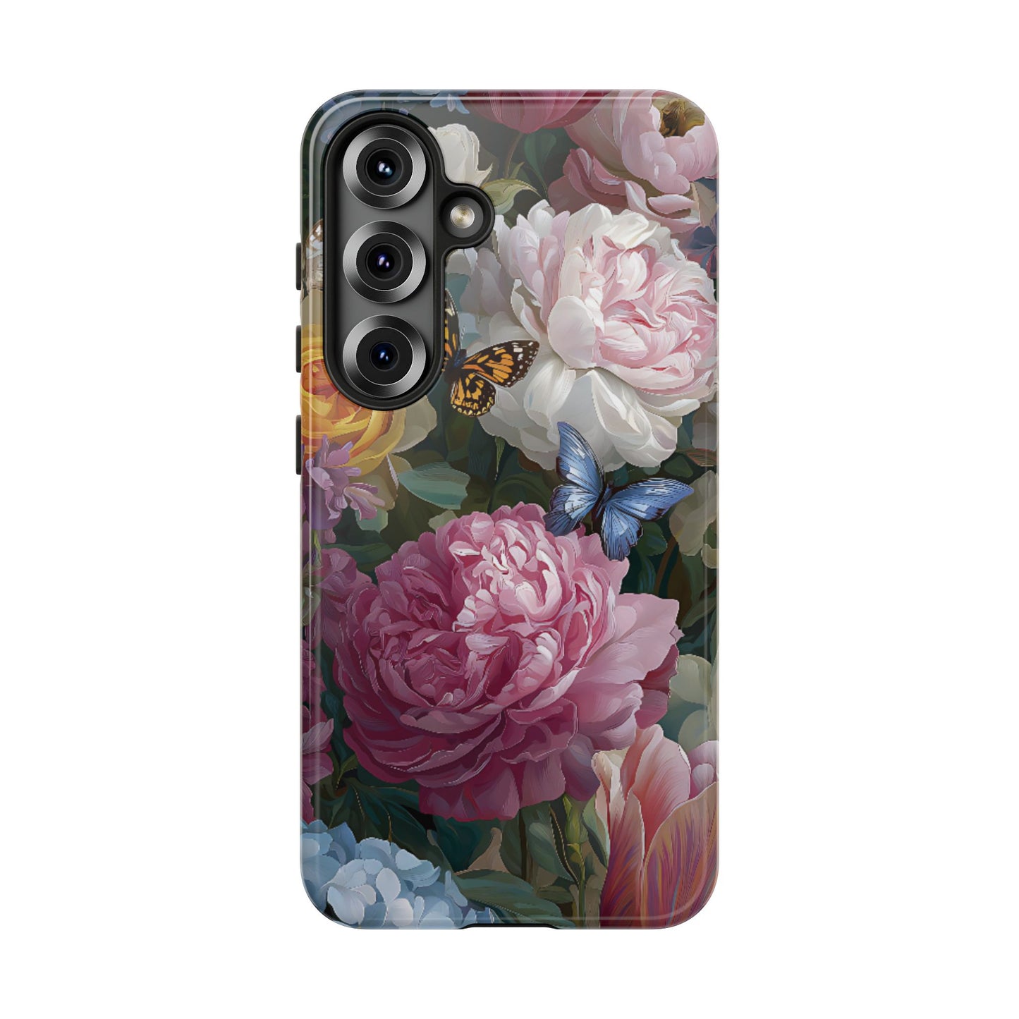 Vintage Peony & Butterfly Tough Floral Phone Case – Protective Slim Cover - [HaveITcased]