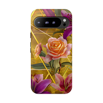 Golden Bloom Elegance Tough Floral Case - [HaveITcased]