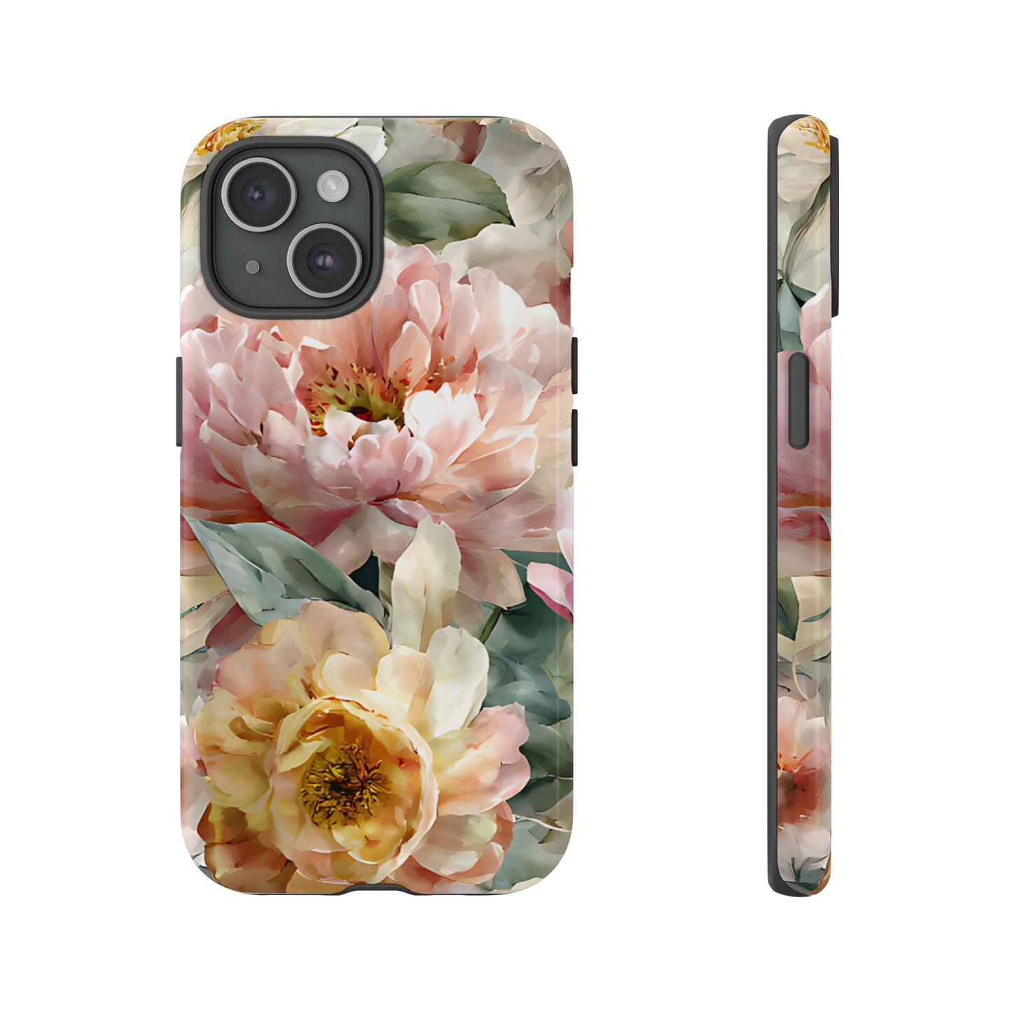 Peony Blossom Floral Phone Tough Case for iPhone, Samsung – Elegant Protective Cover with Pastel Flower - [HaveITcased]