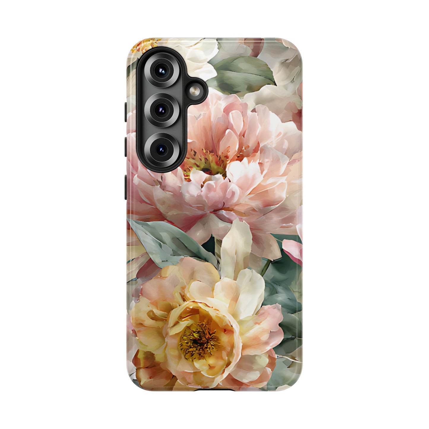 Peony Blossom Floral Phone Tough Case for iPhone, Samsung – Elegant Protective Cover with Pastel Flower - [HaveITcased]