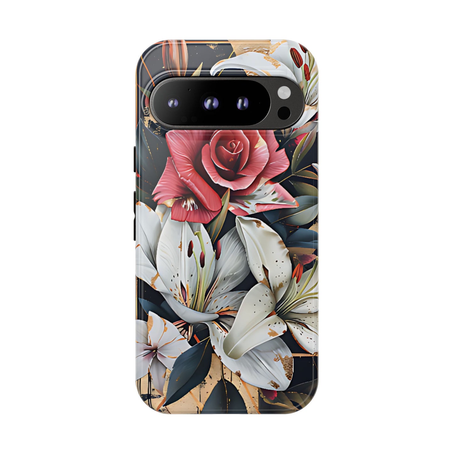 Elegant Floral Design For Phone Case with Red Rose & White Lily Pattern - [HaveITcased]