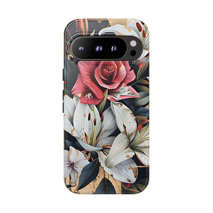 Elegant Floral Design For Phone Case with Red Rose & White Lily Pattern - [HaveITcased]