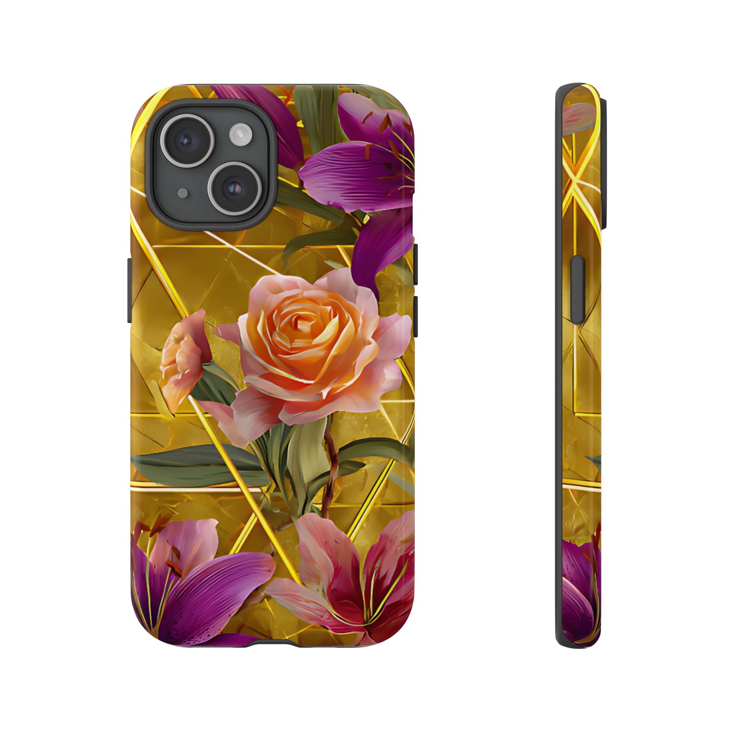 Golden Bloom Elegance Tough Floral Case - [HaveITcased]