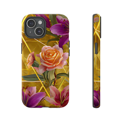 Golden Bloom Elegance Tough Floral Case - [HaveITcased]