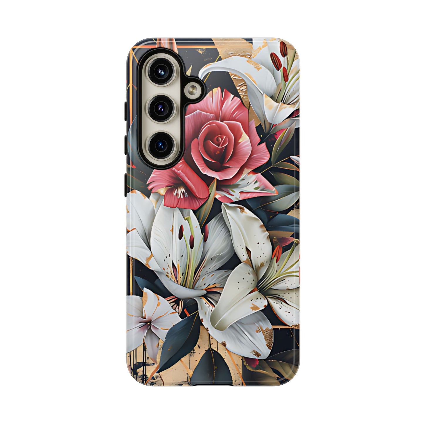 Elegant Floral Design For Phone Case with Red Rose & White Lily Pattern - [HaveITcased]
