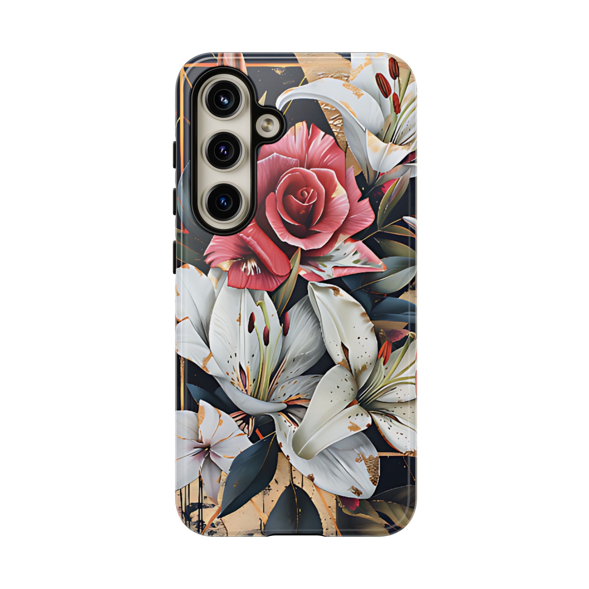 Elegant Floral Design For Phone Case with Red Rose & White Lily Pattern - [HaveITcased]