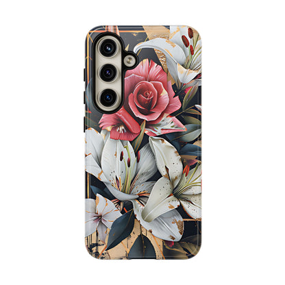 Elegant Floral Design For Phone Case with Red Rose & White Lily Pattern - [HaveITcased]