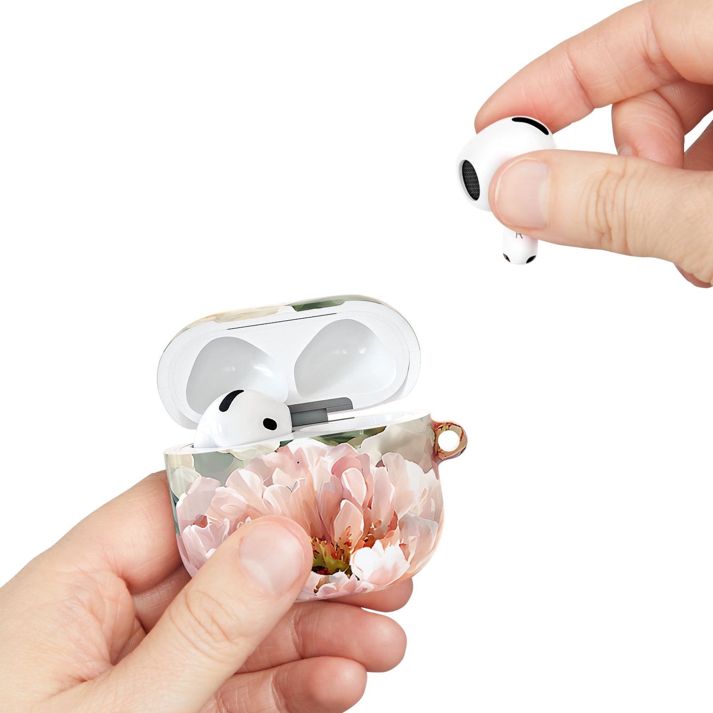 Peony Blossom Floral AirPod Case – Elegant Protective Cover with Pastel Flower - [HaveITcased]