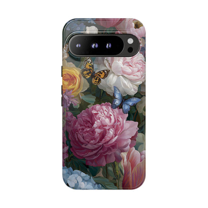 Vintage Peony & Butterfly Tough Floral Phone Case – Protective Slim Cover - [HaveITcased]