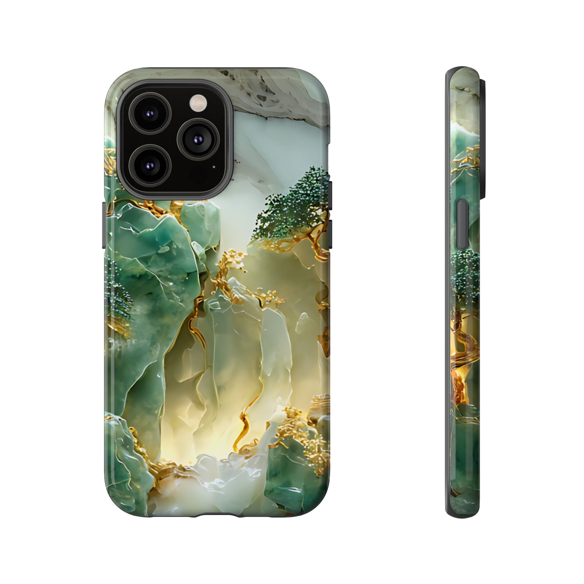 Luxury Jade Mountain Landscape Phone Case – Artistic Nature Design - [HaveITcased]