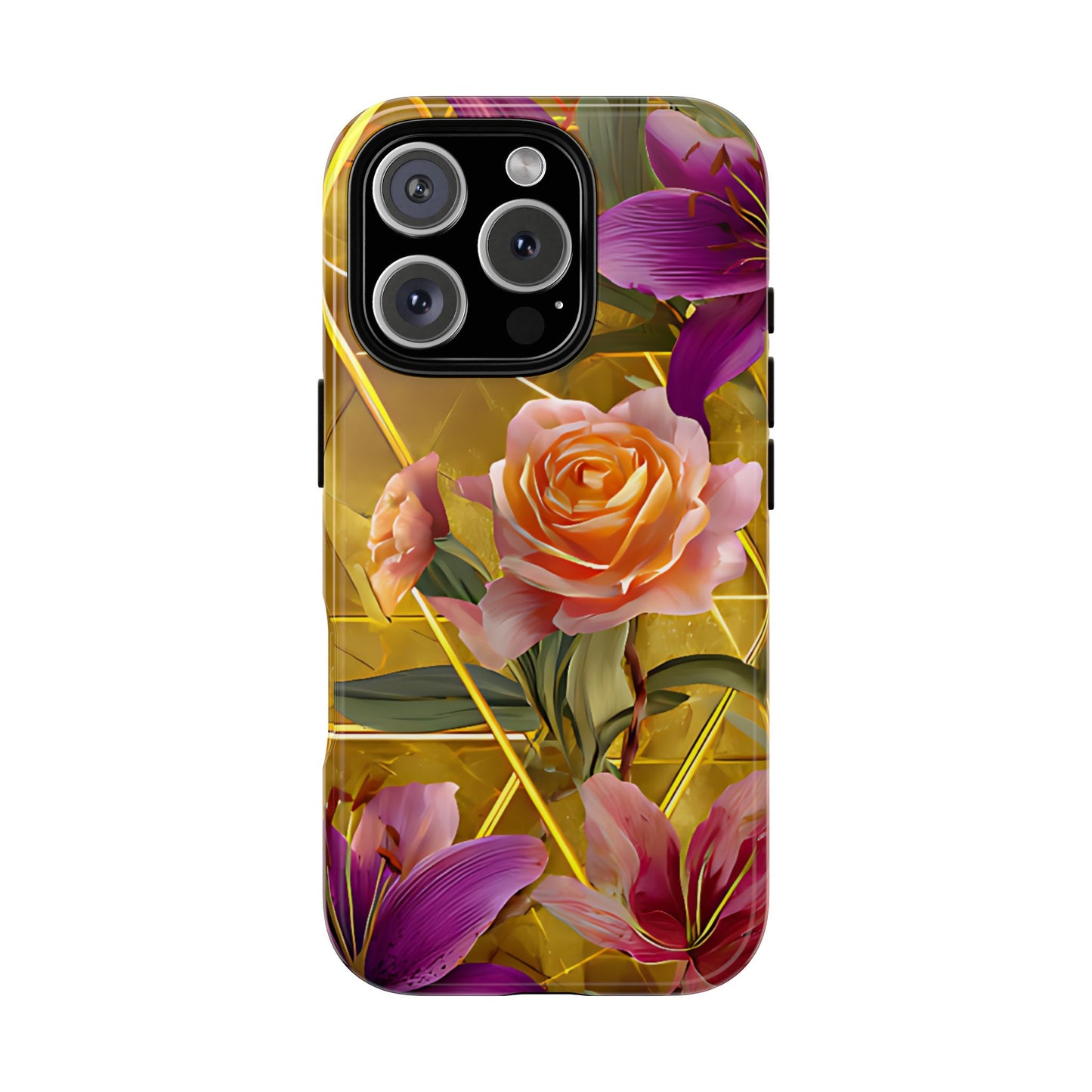 Golden Bloom Elegance Tough Floral Case - [HaveITcased]