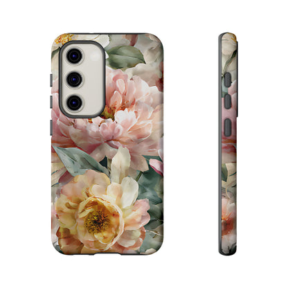 Peony Blossom Floral Phone Tough Case for iPhone, Samsung – Elegant Protective Cover with Pastel Flower - [HaveITcased]