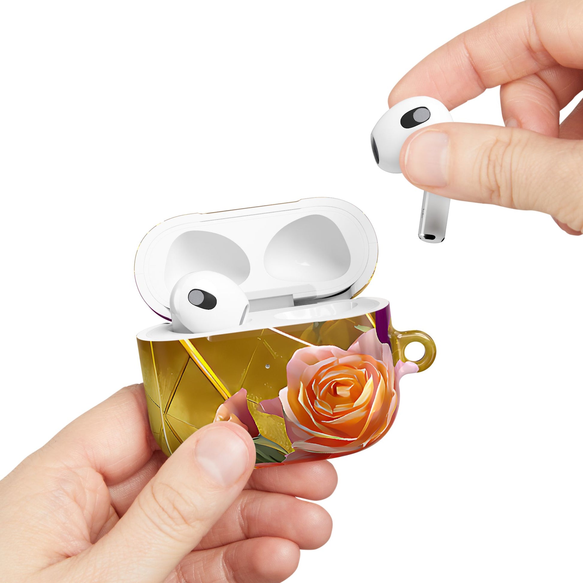 Golden Bloom Elegance Floral AirPod Case - [HaveITcased]