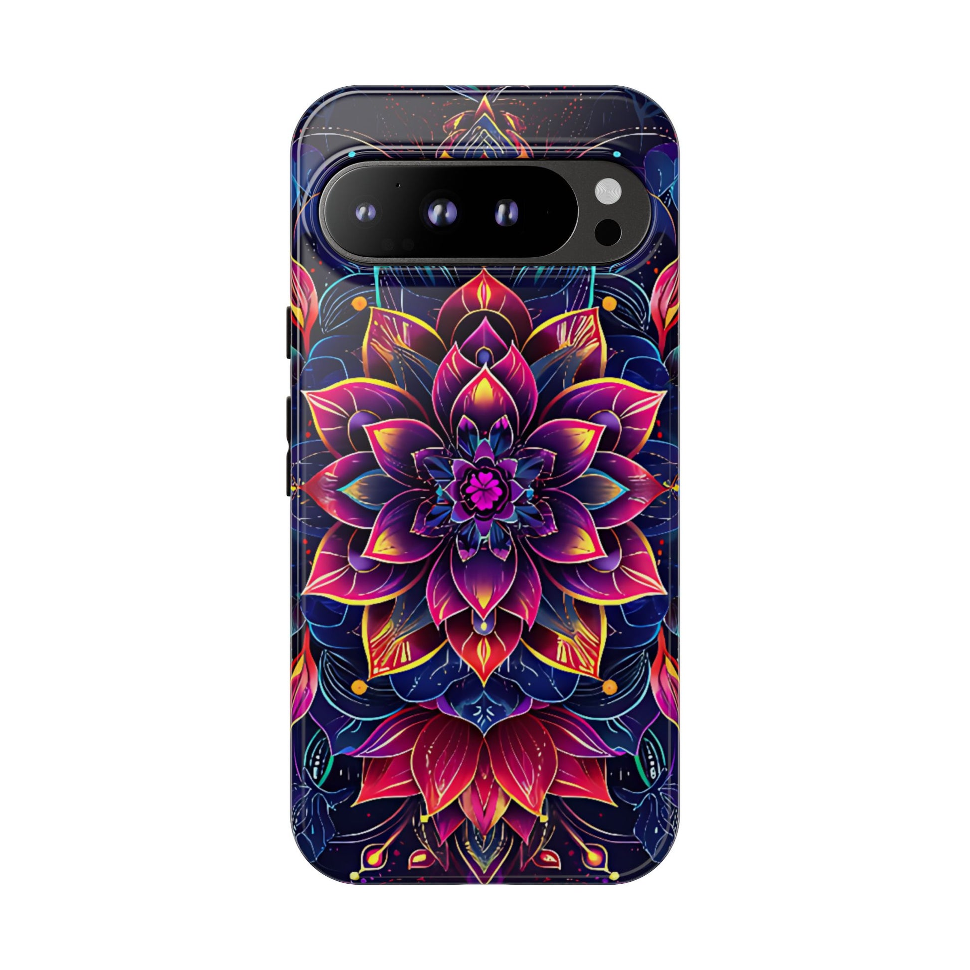 Luminous Lotus Bloom Floral Mandala Pattern Tough Phone Case Cover - [HaveITcased]