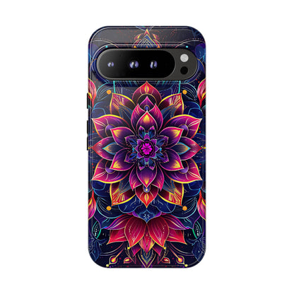 Luminous Lotus Bloom Floral Mandala Pattern Tough Phone Case Cover - [HaveITcased]
