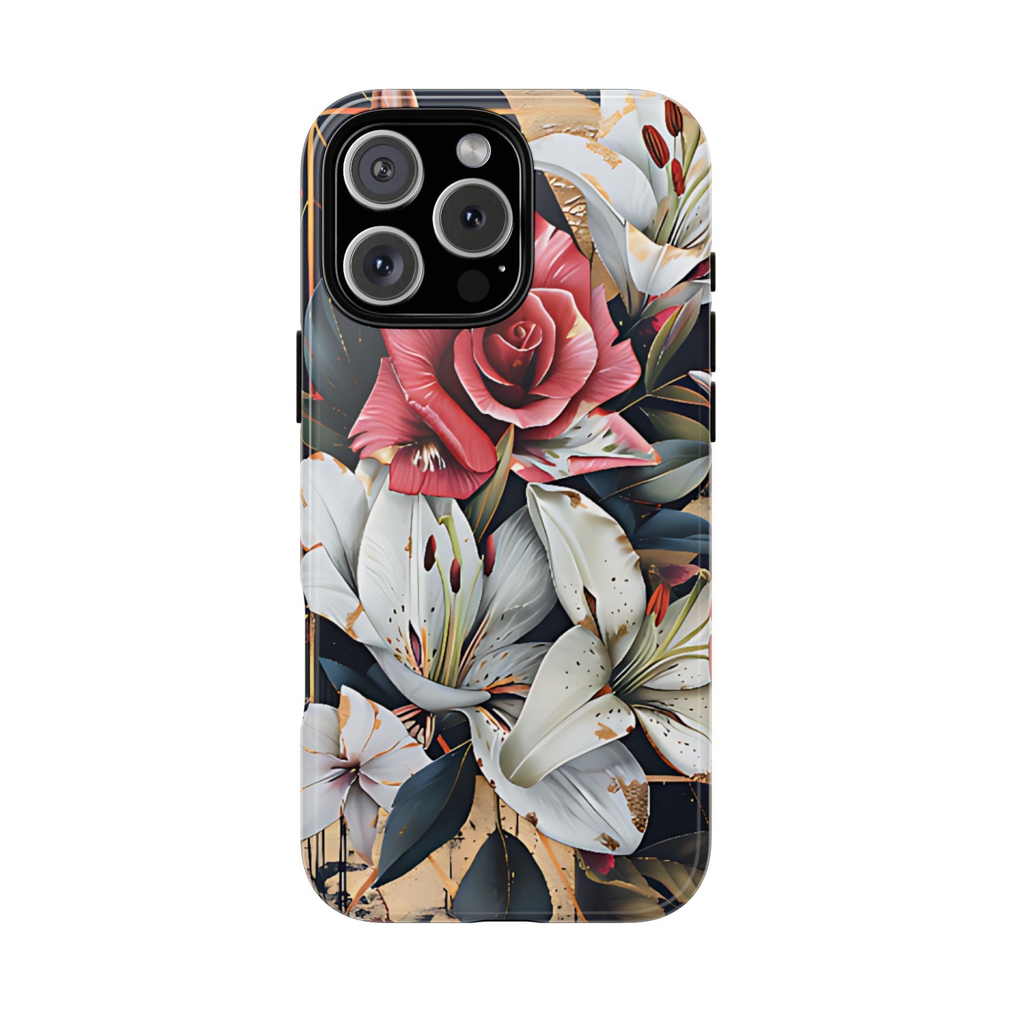 Elegant Floral Design For Phone Case with Red Rose & White Lily Pattern - [HaveITcased]
