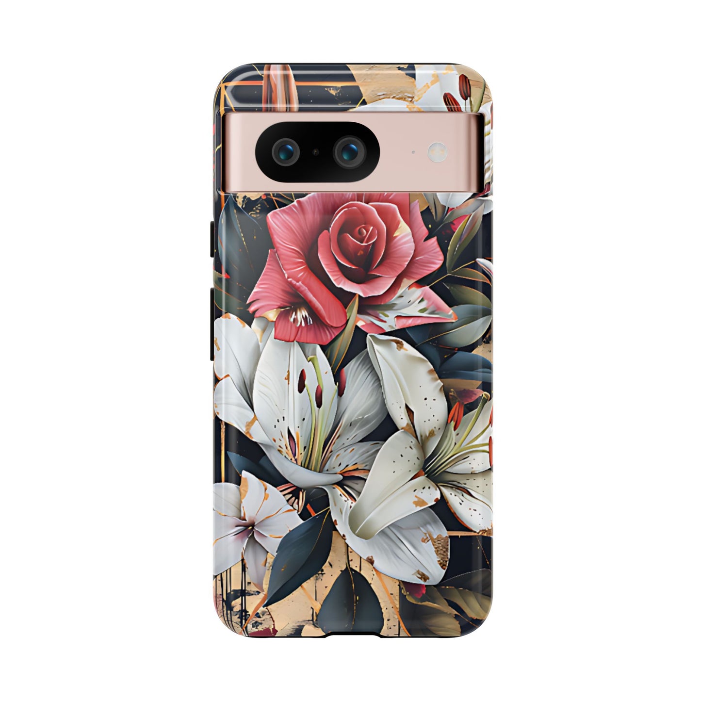 Elegant Floral Design For Phone Case with Red Rose & White Lily Pattern - [HaveITcased]