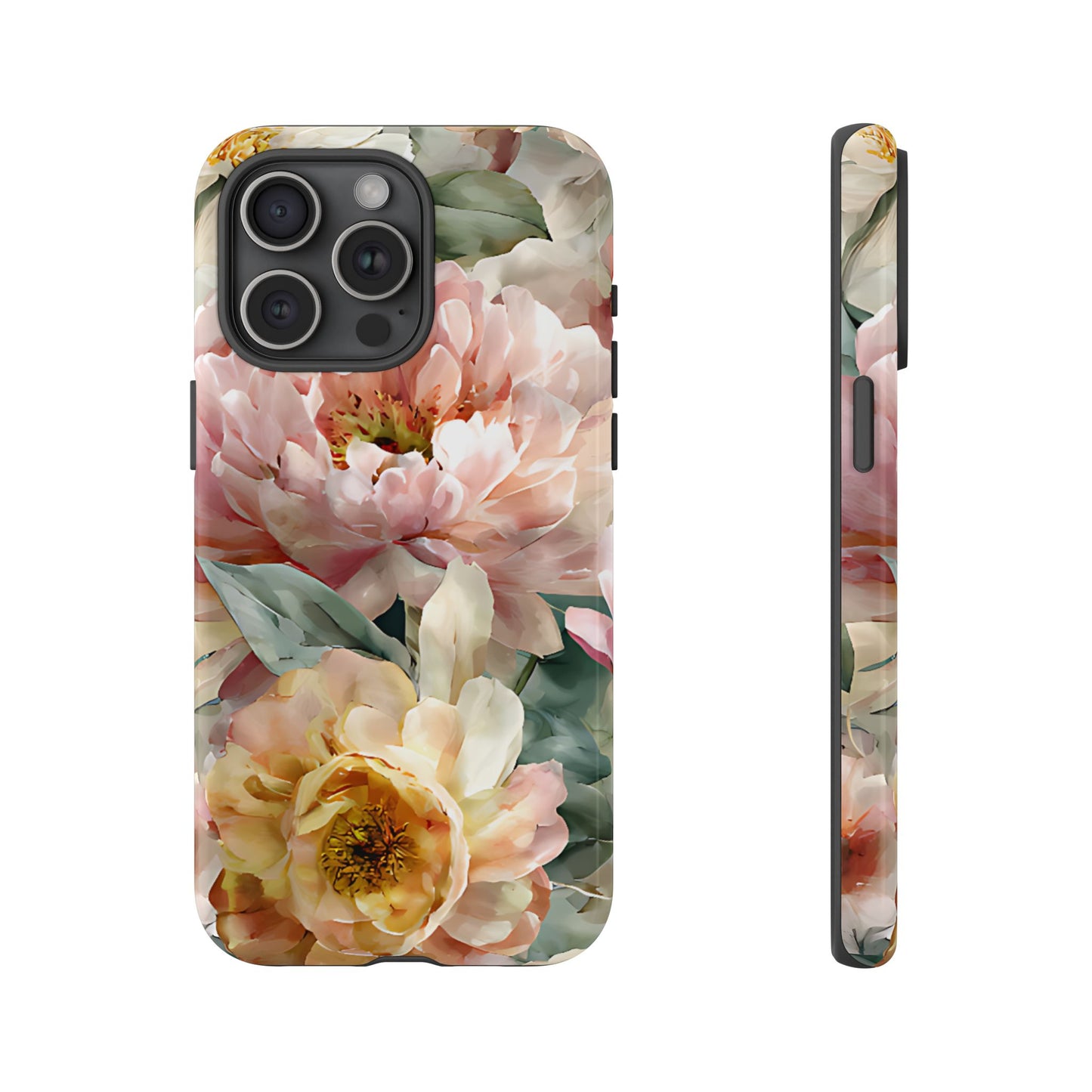 Peony Blossom Floral Phone Tough Case for iPhone, Samsung – Elegant Protective Cover with Pastel Flower - [HaveITcased]